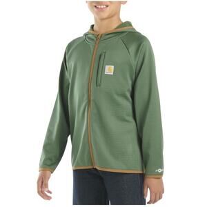 NWT Carhartt Boys Force Full Zip Green Hoodie Sweatshirt Boys Large 14-16